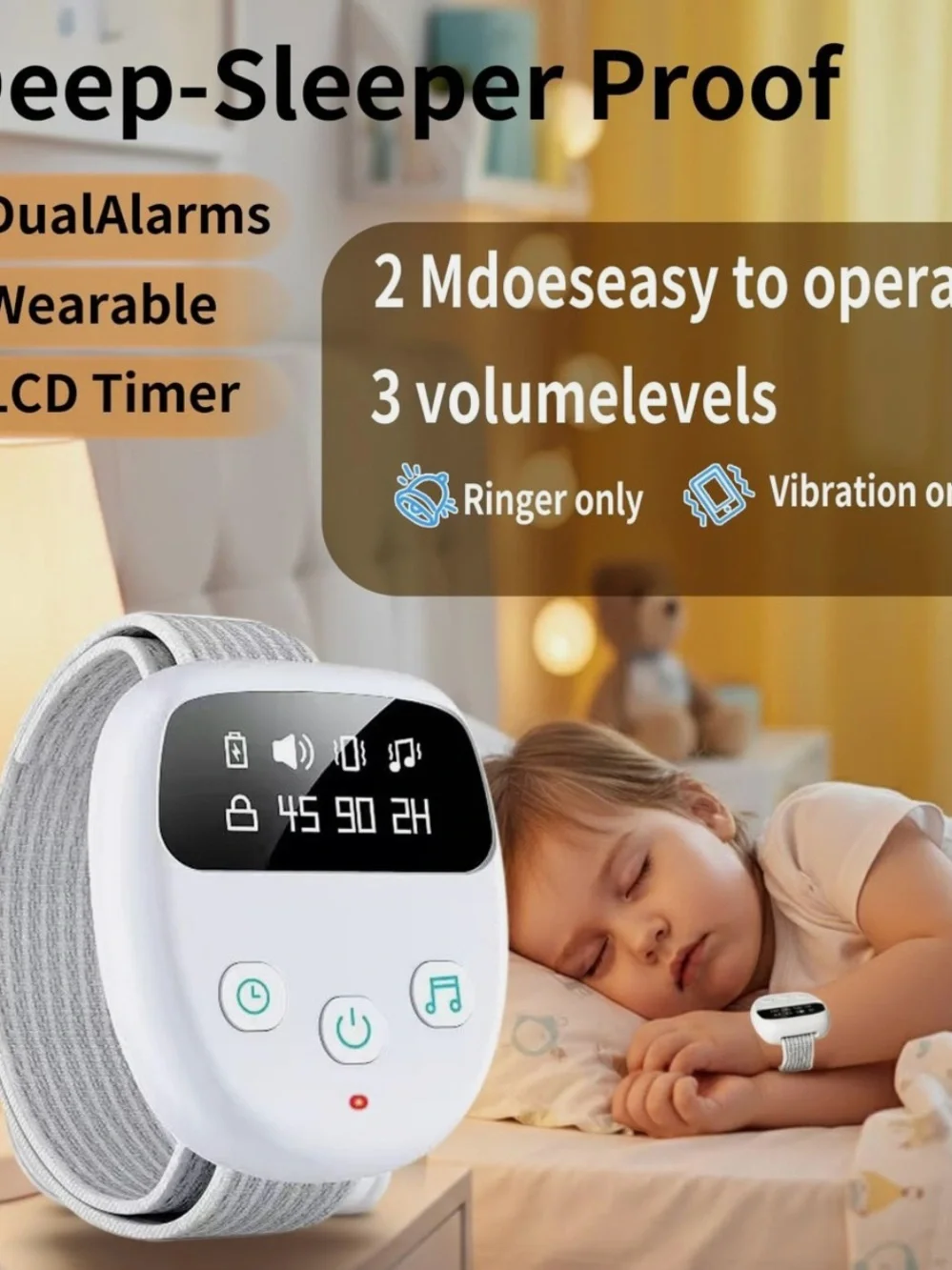 Wireless Bedwetting Alarm & Potty Training Watch - White Brand New in box